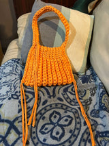 Sac orange franges longues MALETHELI