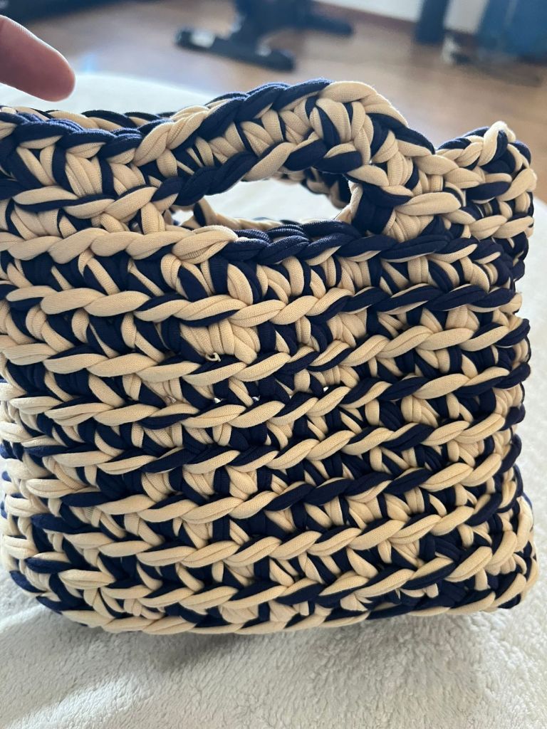 Mini sac rayé marine beige MALETHELI